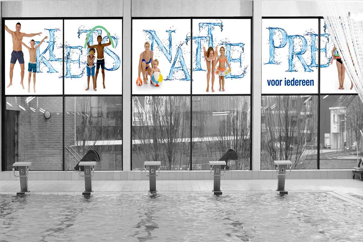 Waregem sport Belettering zwembad